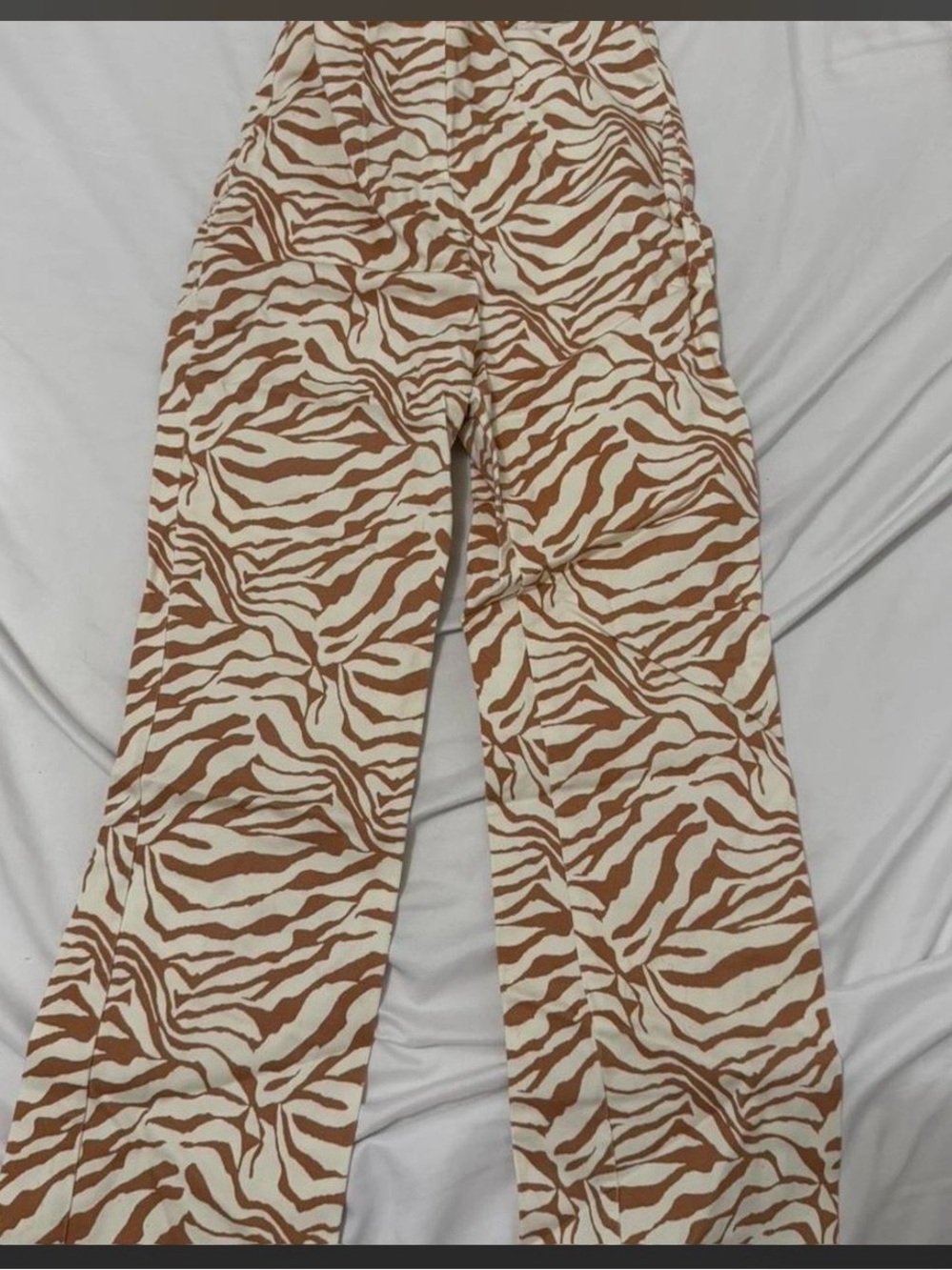 Wilfred rust and cream zebra print capri pants 🦓🦓🦓